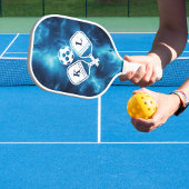 Custom Blue Galaxy Pickleball Paddle met Initialen