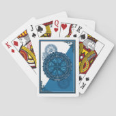 Custom Blue Gears Card Deck Pokerkaarten (Achterkant)