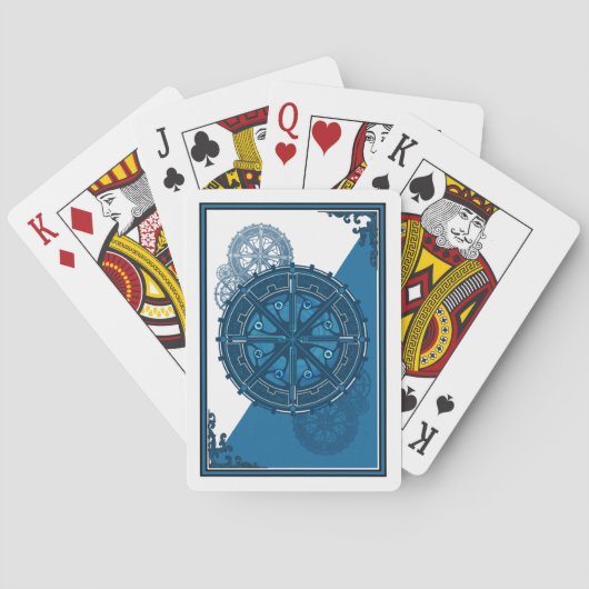Custom Blue Gears Card Deck Pokerkaarten (Achterkant)