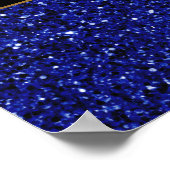 Custom Blue Glitter met bericht Verjaardag Poster (Hoek)