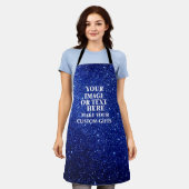 Custom Blue Glitter Schort - Gepersonaliseerd voor (Gedragen)