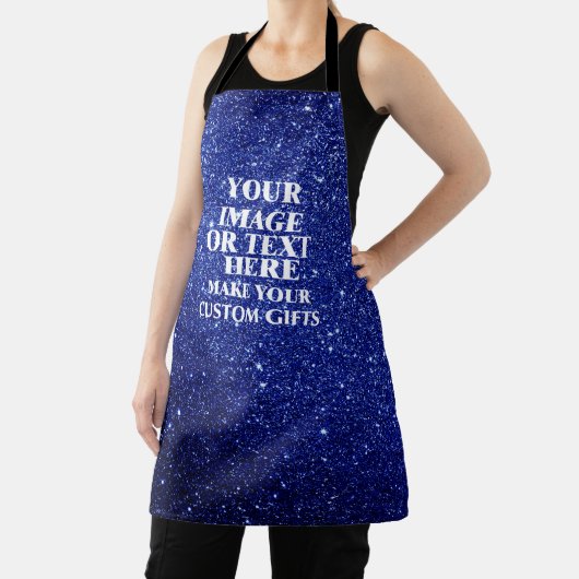 Custom Blue Glitter Schort - Gepersonaliseerd voor (Insitu)