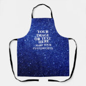 Custom Blue Glitter Schort - Gepersonaliseerd voor (Voorkant)