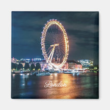 Custom Blue Gold Cityscape Night Travel London