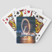 Custom Blue Gold Cityscape Night Travel London Pokerkaarten (Achterkant)
