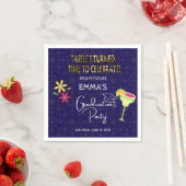 Custom Blue Gold Tasselߴs gedraaid afstudeerfeest Servet (Insitu)