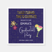 Custom Blue Gold Tasselߴs gedraaid afstudeerfeest Servet (Voorkant)