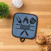 Custom Blue Grilling Apron Pannenlap (Top down)