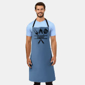 Custom Blue Grilling Apron Schort (Gedragen)