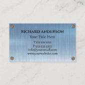 Custom Blue Handyman Reparatie Onderhoud Metaal Visitekaartje (Achterkant)