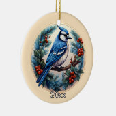 Custom Blue Jay Kerst Ornament (Rechts)
