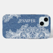 Custom Blue Jean Denim iPhone / iPad hoesje (Achterkant (horizontaal))
