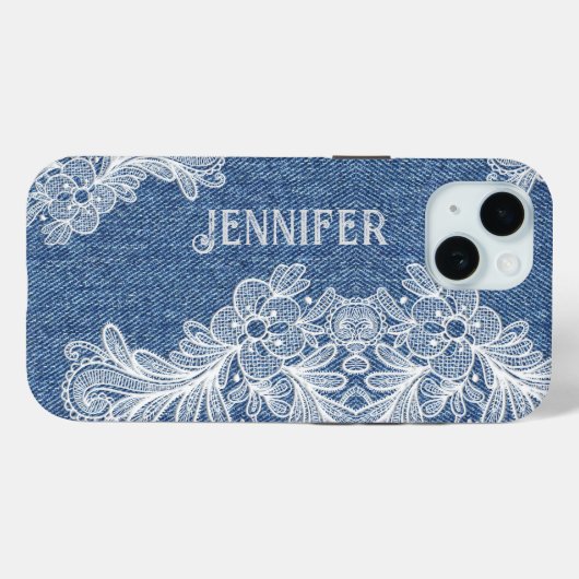 Custom Blue Jean Denim iPhone / iPad hoesje (Achterkant (horizontaal))