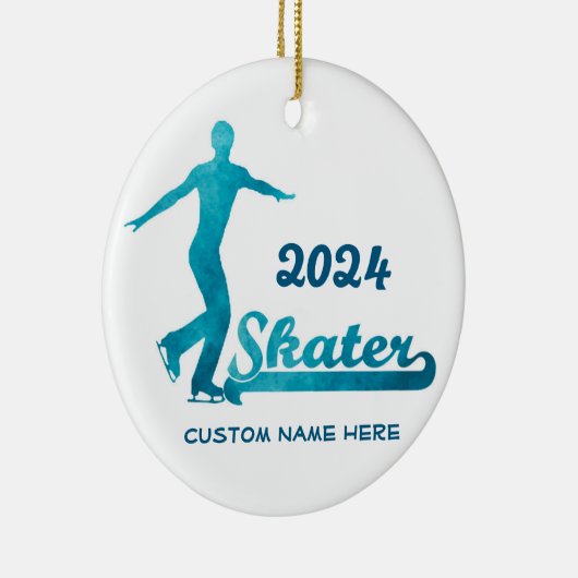 Custom Blue kunstschaatsen Ornament 2024 (Rechts)