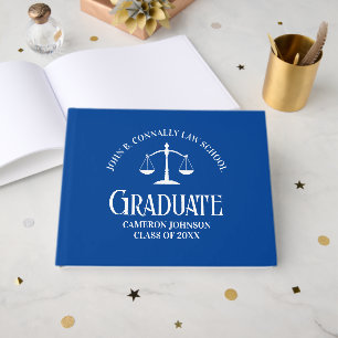 Custom Blue Law School Afstudeerfeest Gastenboek