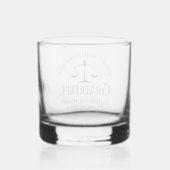 Custom Blue Law School Afstudeerfeest Whisky Glas (Achterkant)