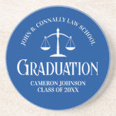 Custom Blue Law School Afstuderen aandenken Zandsteen Onderzetter (Voorkant)