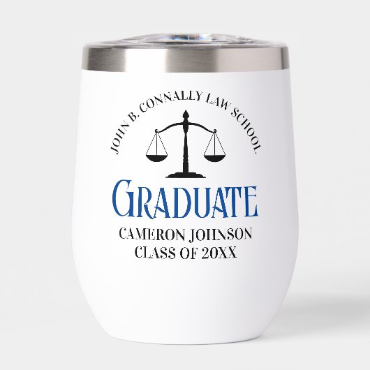 Custom Blue Law School Afstuderen Herdenking (Voorkant)