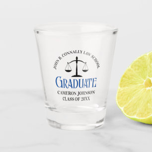 Custom Blue Law School Afstuderen Herdenking Shot Glas