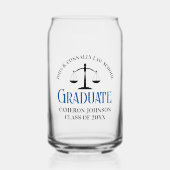Custom Blue Law School Afstuderen Keepsake Blikvorm Glas (Voorkant)