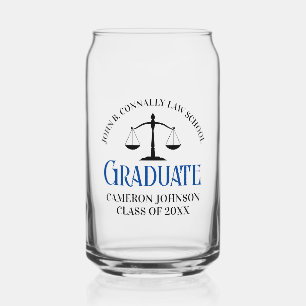 Custom Blue Law School Afstuderen Keepsake Blikvorm Glas