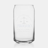 Custom Blue Law School Afstuderen Keepsake Blikvorm Glas (Achterkant)