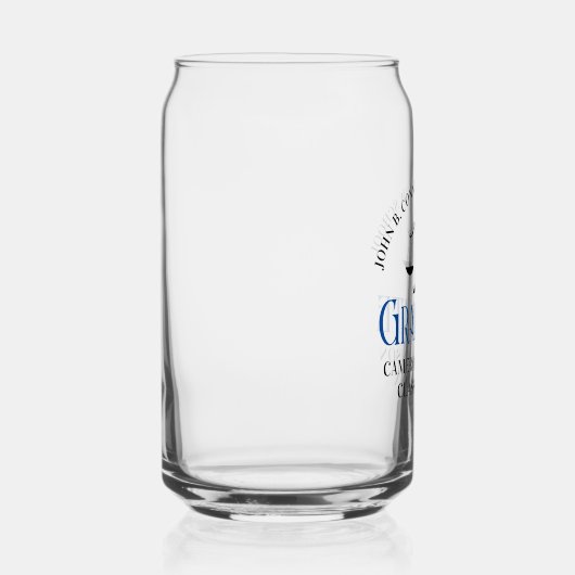 Custom Blue Law School Afstuderen Keepsake Blikvorm Glas (Rechts)