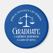 Custom Blue Law School Afstuderen Keepsake Magneet (Voorkant)