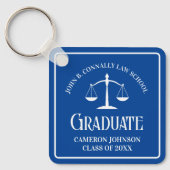 Custom Blue Law School Afstuderen Keepsake Sleutelhanger (Voorkant)