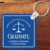 Custom Blue Law School Afstuderen Keepsake Sleutelhanger (Achterkant)