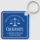 Custom Blue Law School Afstuderen Keepsake Sleutelhanger (Achterkant)