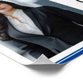 Custom Blue Law School Foto Afstudeerfeest Poster (Hoek)