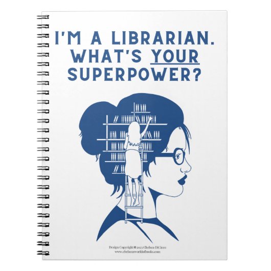 Custom Blue Librarian Spiral Notitieboek (Voorkant)