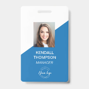 Custom Blue Medewerker Foto Bedrijfsbeveiliging Badge