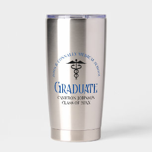 Custom Blue Medical School Afstuderen Geïsoleerde Drinkbeker