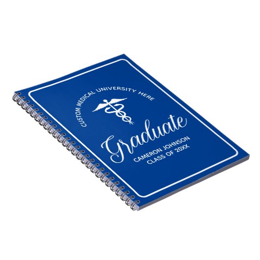 Custom Blue Medische School Afstuderen Keepsake Notitieboek (Rechterzijde)