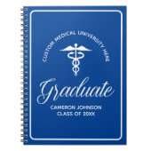 Custom Blue Medische School Afstuderen Keepsake Notitieboek (Voorkant)