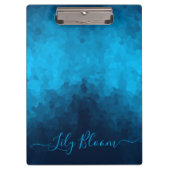 Custom Blue Mosaic Geometric Pattern Klembord (Voorkant)