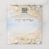 Custom Blue Ocean Tropical Beach Wedding Plaatskaartje (Buitenkant ongevouwen)