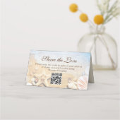 Custom Blue Ocean Tropical Beach Wedding Plaatskaartje (Achterkant)