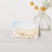 Custom Blue Ocean Tropical Beach Wedding Plaatskaartje (Voorkant)