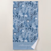 Custom Blue Ocean Zee Life Strandlaken (Voorkant)