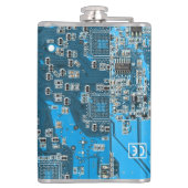 Custom Blue PCB Circuit Board for IT Pros 2 Heupfles (Achterkant)