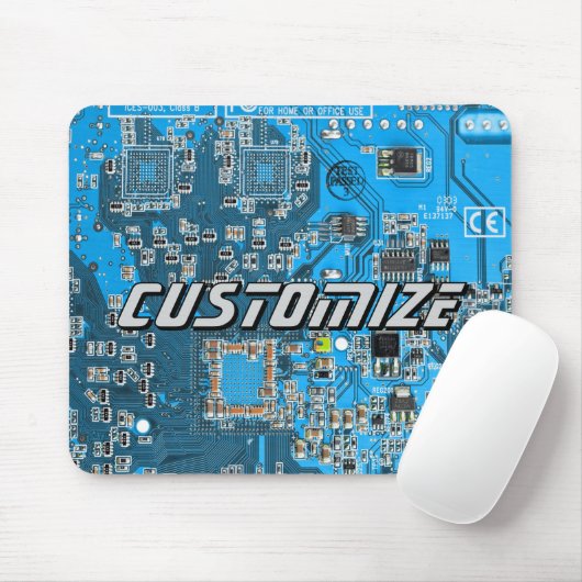 Custom Blue PCB Circuit Board for IT Pros 2 Muismat (Met muis)
