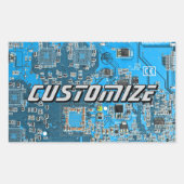 Custom Blue PCB Circuit Board for IT Pros 2 Rechthoekige Sticker (Voorkant)
