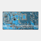 Custom Blue PCB Circuit Board for IT Pros Bureaumat (Voorkant)
