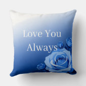 Custom Blue Roos Jubileum Gift Jaar & Namen Kussen (Achterkant)