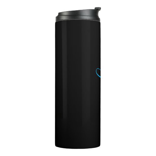 Custom Blue Script Name Black Thermal Tumbler Thermosbeker (Gedraaid links)