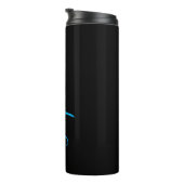 Custom Blue Script Name Black Thermal Tumbler Thermosbeker (Geroteerd rechts)