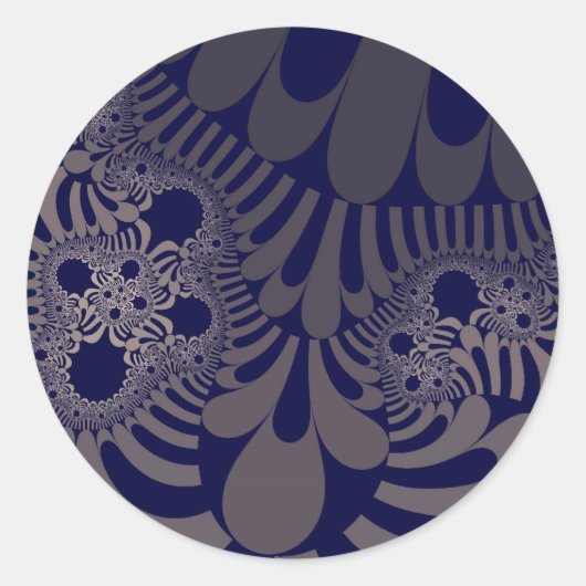 Custom Blue Silver Mod Grote ronde Stickers (Voorkant)